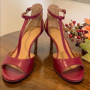 Dark pink low heels